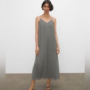 Club Monaco Pleated A-Linne Sage Boho Dress